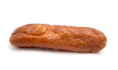 Merinated Raw Pork Loin on a White Background