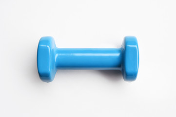 close up of dumbbell isolated on white background