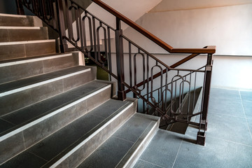 Iron railing with black stair