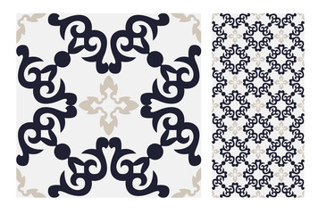 vintage tiles patterns antique seamless design in Vector illustration	