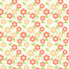 Tiny pastel flower seamless pattern vector.