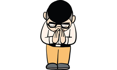 man action cartoon, vector