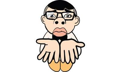 man action cartoon, vector