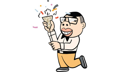 man action cartoon, vector