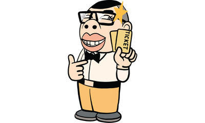 man action cartoon, vector