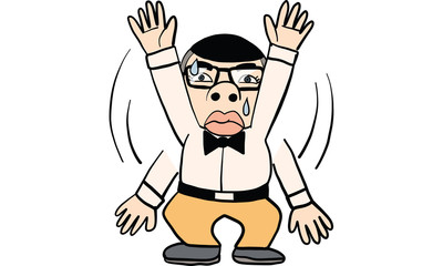 man action cartoon, vector