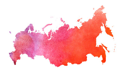 Watercolor Russia map design