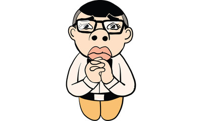man action cartoon, vector