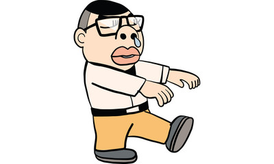 man action cartoon, vector