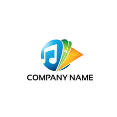 music play logo template