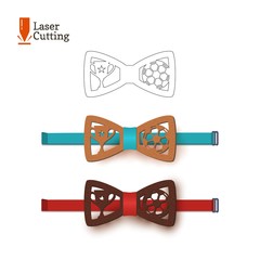 Laser cut bow-tie template souvenir for world football cup. Vector silhouette for cutting on a lathe made of wood, metal, plastic. Design of a sports accessory for a soccer fan