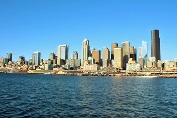 Fototapeta na wymiar Seattle, Washington waterfront and city skyline views