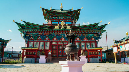 Obraz premium Buddhist temple, Ivolginsky Datsan, Ulan-Ude city
