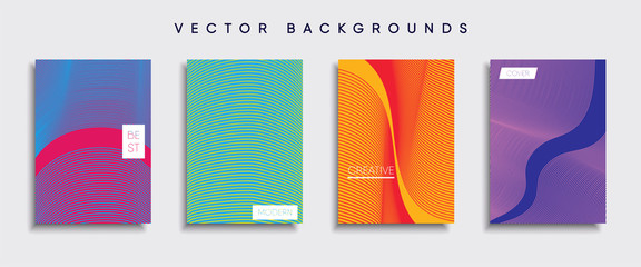 Vector cover designs. Future Poster template. Smartphone modern background set.