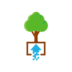 Upload Tree Logo Icon Design