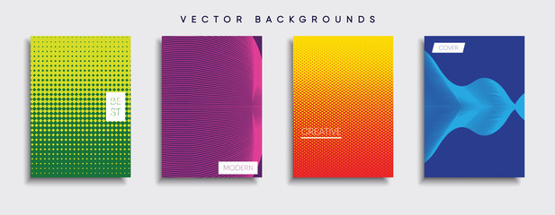 Vector cover designs. Future Poster template. Smartphone modern background set.