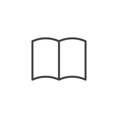 Open magazine pages outline icon. linear style sign for mobile concept and web design. Manual line vector icon. Symbol, logo illustration. Pixel perfect vector graphics