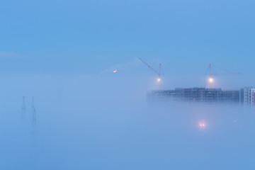 Fototapeta na wymiar dense winter fog