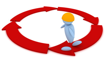 Man running in a circle