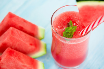 Refreshing cold watermelon juice smoothie drinks for summer