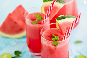 Refreshing cold watermelon juice smoothie drinks for summer