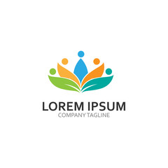 Fototapeta premium ecology group people logotype modern icon illustration