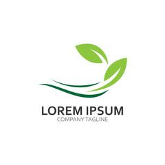 ecology leaf nature logotype modern icon illustration
