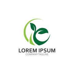 ecology circle nature logotype modern icon illustration