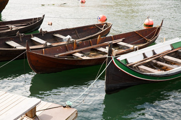 Boats in small harbor