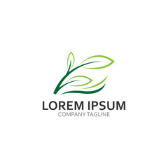 ecology leaf nature logotype modern icon illustration