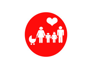 Family symbol with heart.
