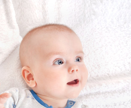 Closeup portrait of adorable newborn