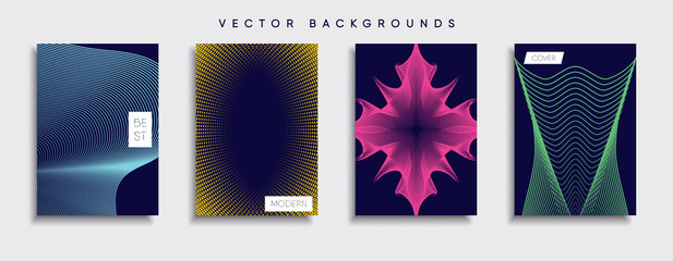 Vector cover designs. Future Poster template. Smartphone modern background set.