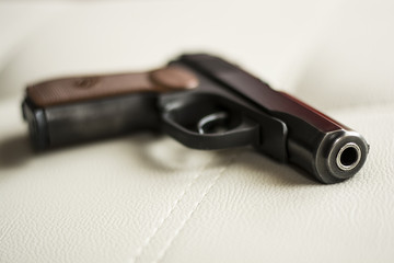Makarov pistol on white background 