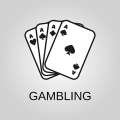 Gambling icon. Gambling symbol. Flat design. Stock - Vector illustration