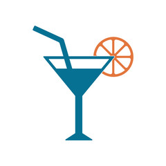 Cocktail glass sign with martini vodka  icon