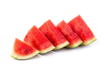 Watermelon and watermelon pieces isolated on a white background