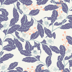 Abstract elegance pattern with floral background.