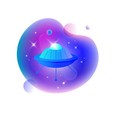 UFO floating in space illustration