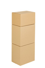 Fototapeta premium Pile of cardboard boxes on a white background