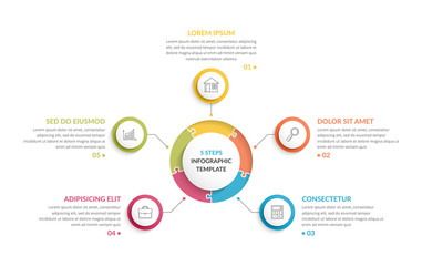 Fototapeta premium Circle Infographics - Five Elements