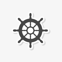 Steering wheel of the ship, Ship wheel sticker, simple vector icon