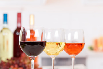 Wine white red rose copyspace