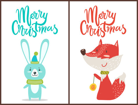 Merry Christmas Congratulation from Cute Animals