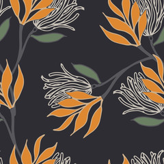 Abstract elegance pattern with floral background.