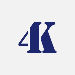 4k icon, vector illustration. Modern video resolution. New technologies.
