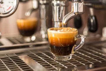 Foto op Plexiglas Perfect shot of espresso coffee. © monte_foto