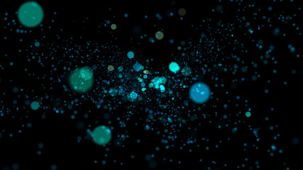 Flying Blue particles on Background