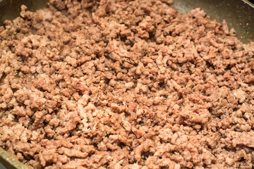 Close-up of fried minced meat