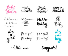 Vector hand written brush words and phrases.